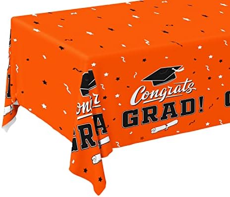 Graduation Party Decorations Orange Tablecover 3pcs 54x108
