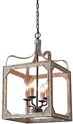 LOVEDIMA Country Chandelier 4 Light Pendant Ceiling Light
