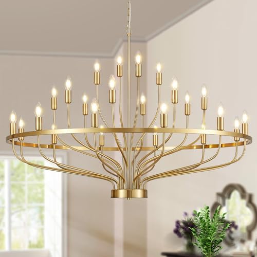 472 In Modern Gold Chandelier 24 Lights Mid Century Farmhouse Style
