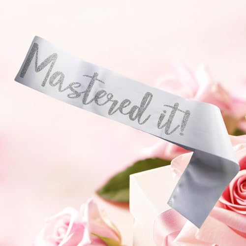 Graduation Mastered It Sash Class of 2025 Glitter Satin