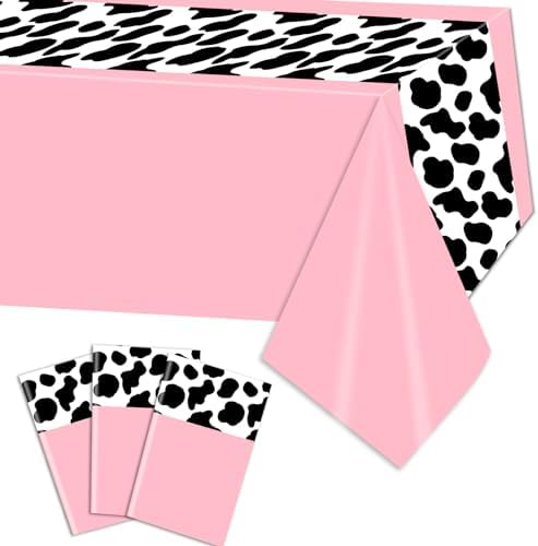 PHOGARY Pink Cow Table Runner Set 3 Pieces