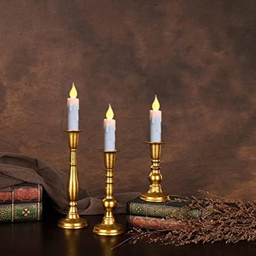 CVHOMEDECO LED Flameless Taper Candles Set of 3