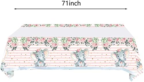 2 Pcs Pink Elephant Baby Shower Table Cover
