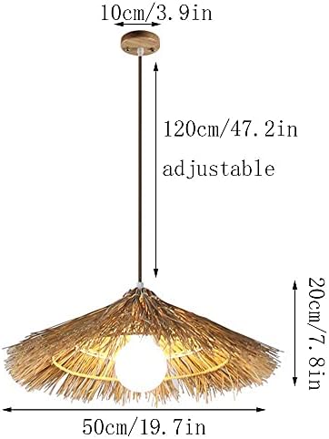 Natural Rattan Chandelier Lampshade with E26 Base