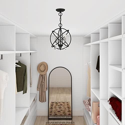 Livex Aria Convertible Chandelier 3 Light Black