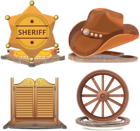 Western Cowboy Party Plates with 48 Pieces
