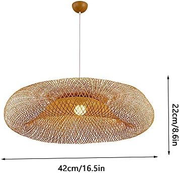 Beige Bamboo Hollow Chandelier with E26 Base