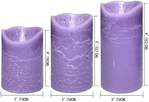 EZiGarden Battery Operated LED Flameless Pillar Candles with Timer and Remote Control 3Pack