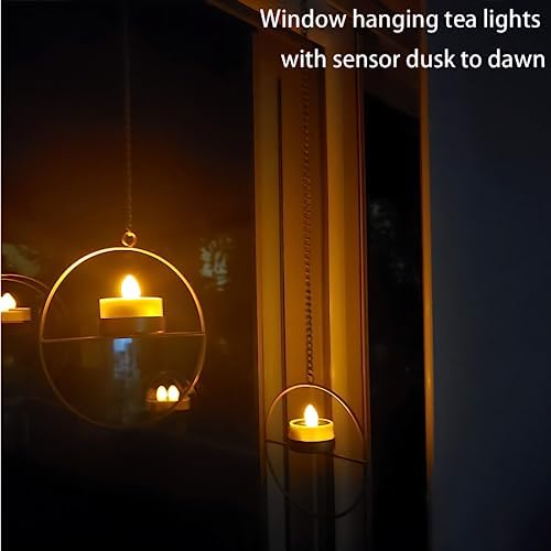 Solar Lanterns Outdoor Hanging Set of 3 Golden Metal Candles
