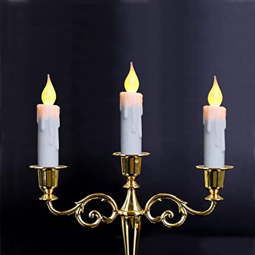 CVHOMEDECO LED Flameless Taper Candles Set of 3