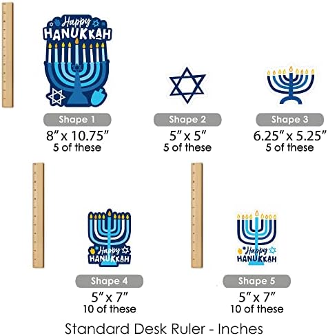 Big Dot of Happiness Hanukkah Menorah Centerpieces - 35 Pieces