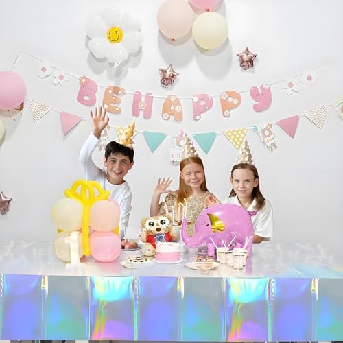 Iridescent Pink Tablecloths - Shiny Holographic Disposable Party Covers