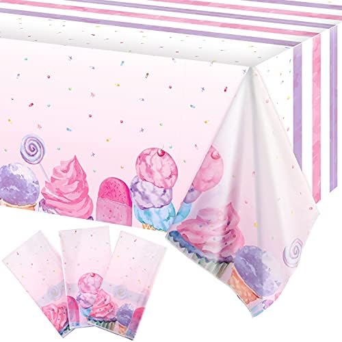 3PCS Ice Cream Themed Tablecloths for Summer Parties
