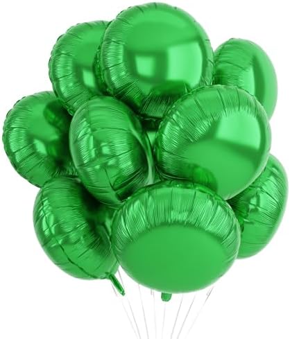 20PCS Green Round Foil Balloons for Party Decorations