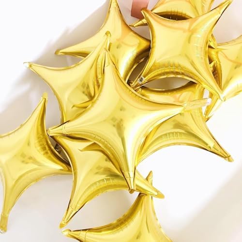 Gold Star Balloons 12Pcs Foil Decorations for Parties