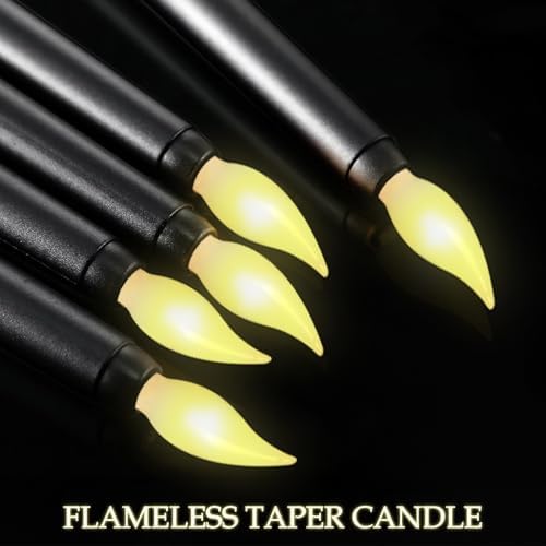 48 Pack LED Flameless Taper Candles Black