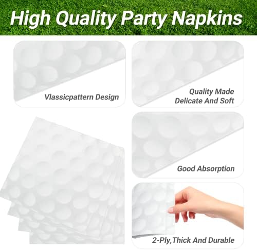 120 Pcs Golf Party Supplies Bundle Plates Napkins Forks