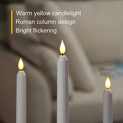5plots 6-Pack White Flameless Taper Candles with Timer and Remote