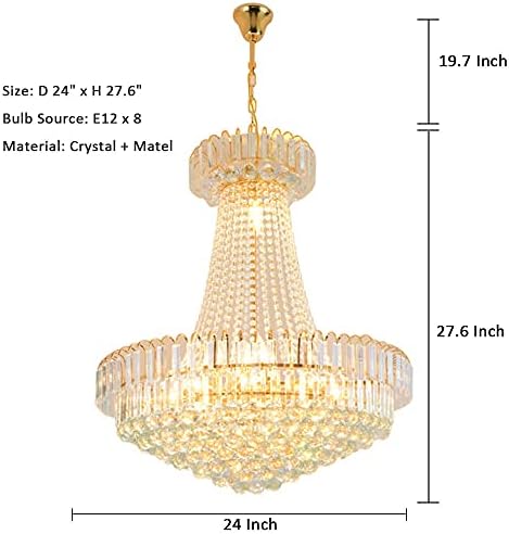 A Million Luxury Gold Chandelier with 8 K9 Crystal Lights