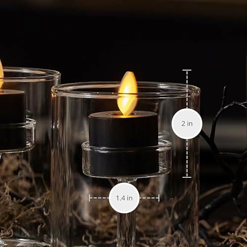 Luminara Set of 2 Black Matte LED Tea Lights