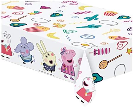 PROCOS Peppa Pig Birthday Table Cover Blue Rectangular 4724 x 7087 Inch Disposable
