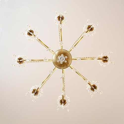 MORE CHANGE Luxury Gold Crystal Chandelier 8 Light