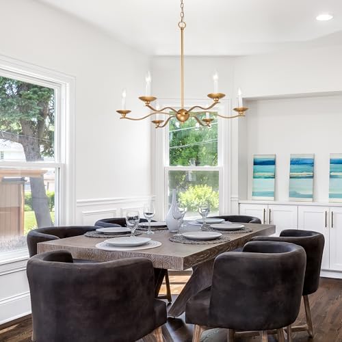 Overstock Brass 6-Light Chandelier Dining Room Decor