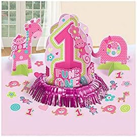 Amscan One Wild Girl 1st Birthday Table Decor Kit Pink