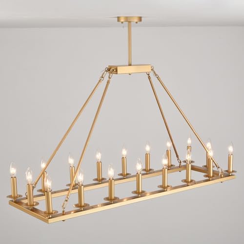 Modern Farmhouse Gold Rectangle Chandelier