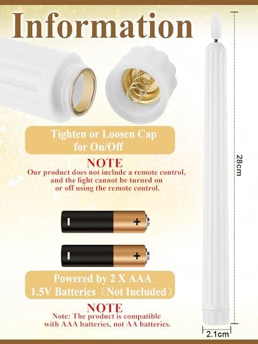 Treela 36 Piece Flameless Taper Candles 11 Inch LED
