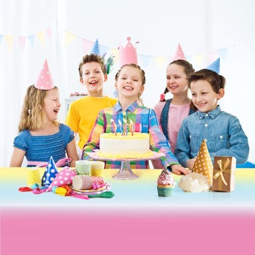 3 Pack Rainbow Tablecloths - 54x108 Inches