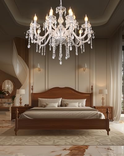 MALOSA 15 Light Crystal Chandelier for High Ceilings