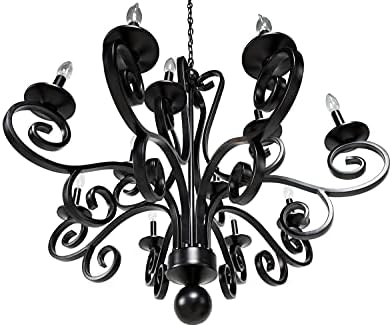 Deco 79 Modern Black Metal Chandelier Pendant Light