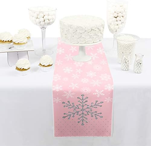 Big Dot of Happiness Pink Winter Wonderland Table Runner