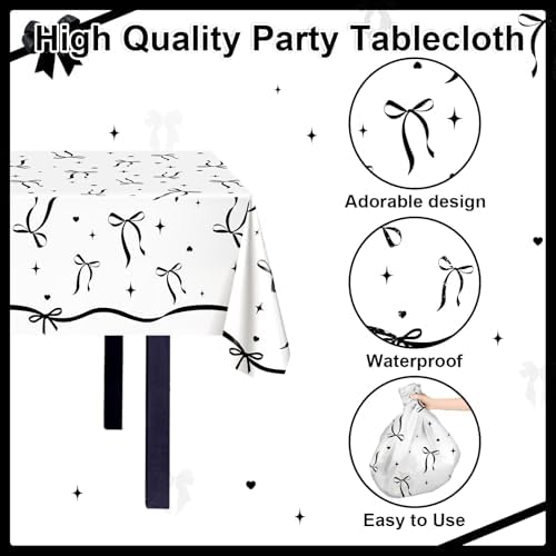 Lecheme Black Bow Birthday Decorations Set