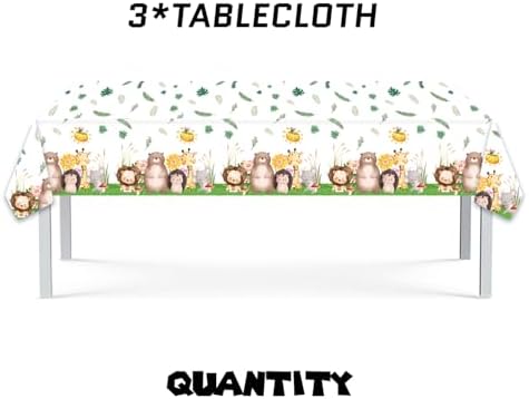 JoyPopper Jungle Safari Tablecloth 3 Pack