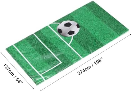 MECCANIXITY Soccer Tablecloth 54x108 Inch Green Grass