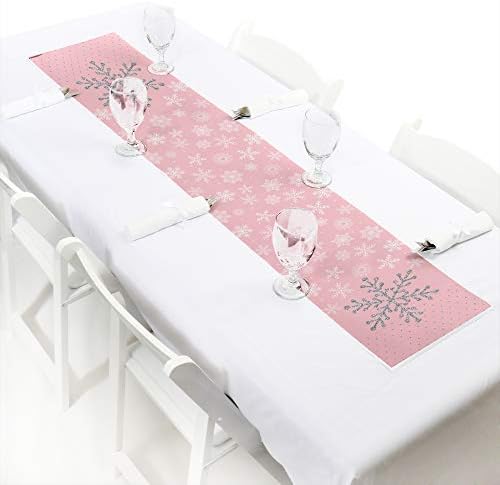 Big Dot of Happiness Pink Winter Wonderland Table Runner