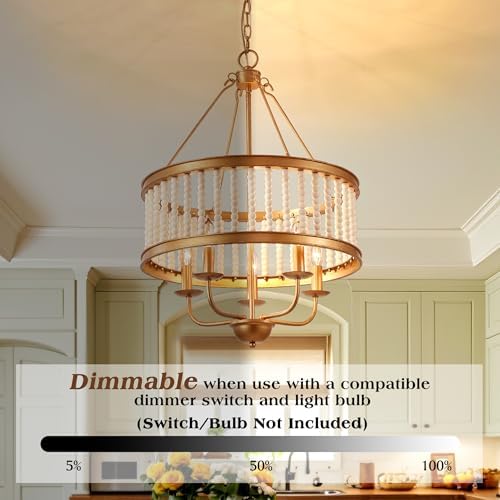 Boho 5-Light Drum Pendant Chandelier