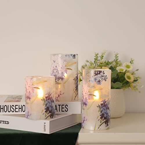 Floral Flameless Candles with Remote Control Decor