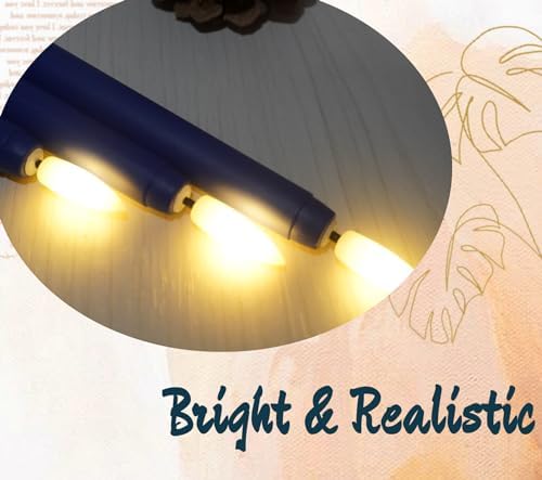 Navy Blue Flameless Taper Candles with Remote Timer Set of 6