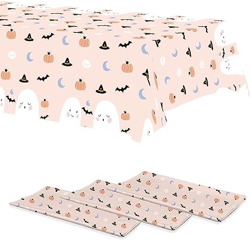 Mocsicka 3Pcs Boo Halloween Tablecloth for Party Decorations