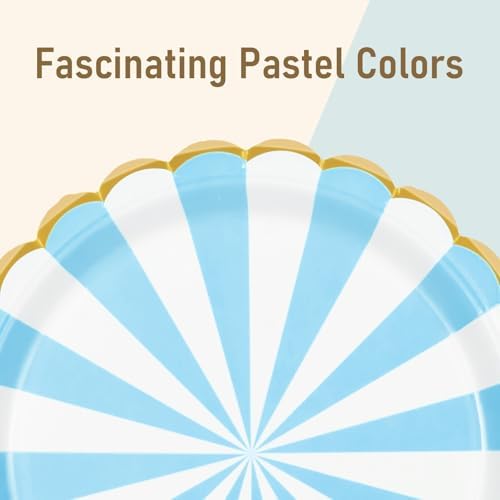96PCS Blue Paper Plates and Napkins Set for 24 Guests