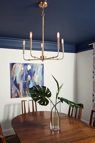Quoizel Abner 24 Inch 5 Light Aged Brass Chandelier