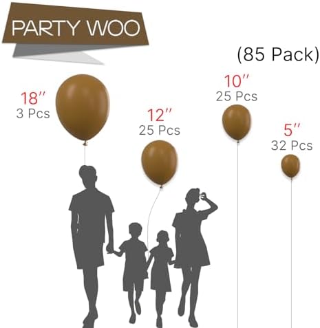 PartyWoo Brown Balloons 85pcs Balloon Arch Kit