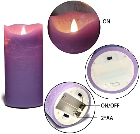 EZiGarden Battery Operated LED Flameless Pillar Candles with Timer and Remote Control 3Pack