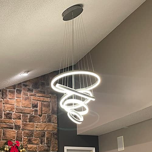 Modern LED Chandelier 5 Rings for Dining Room