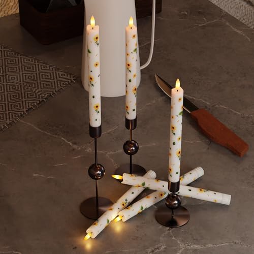 Sunflower Flameless Taper Candles 3-Pack Set