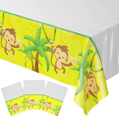 Blue Orchards Monkey Party Table Covers Pack of 3 54x108