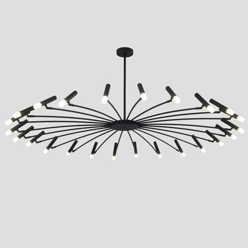 Extra Large Black Sputnik Chandelier for High Ceilings